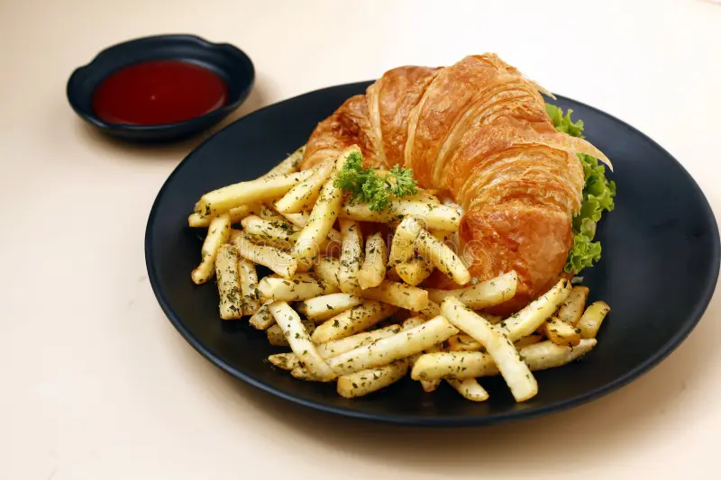 Tuna Croissant sandwich with Fries